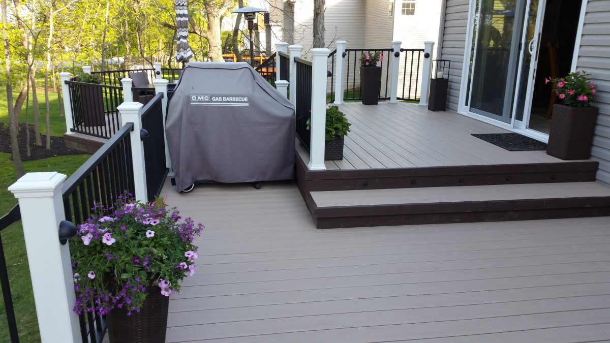 winter and spring composite deck installation