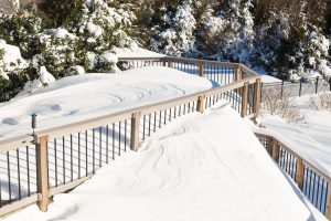 Winter deck snow damage