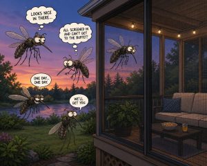 Keeping mosquitos out with screen enclosure